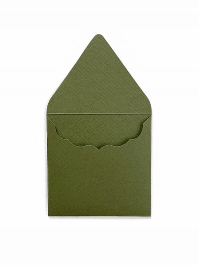 Конверт матовий. Квадрат міні з розрізом для закриття. Колір Khaki Розмір 11х11 см.