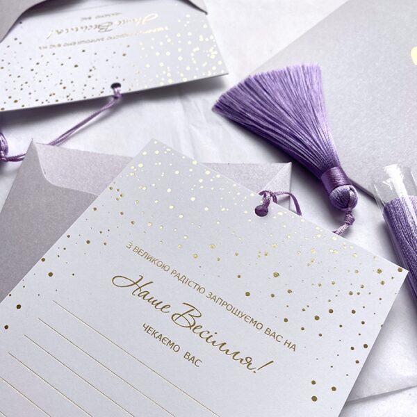 Запрошення прямокутна кишенька Cute purple, фото 3