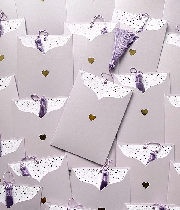 Запрошення прямокутна кишенька Cute purple
