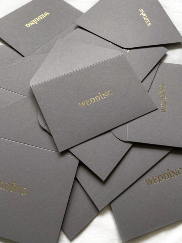 Конверт Dark gray з тисненням wedding для А6