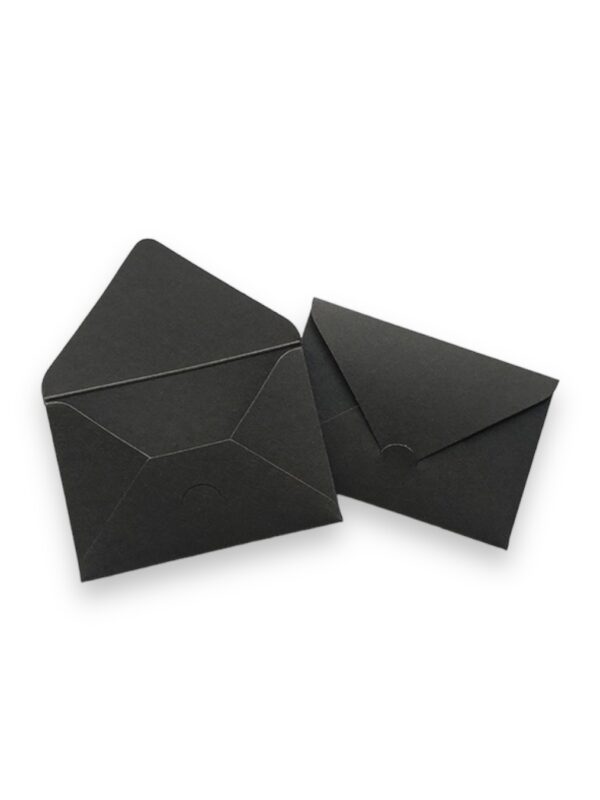Матовий конверт з розрізом Black (чорний), 10х7 см