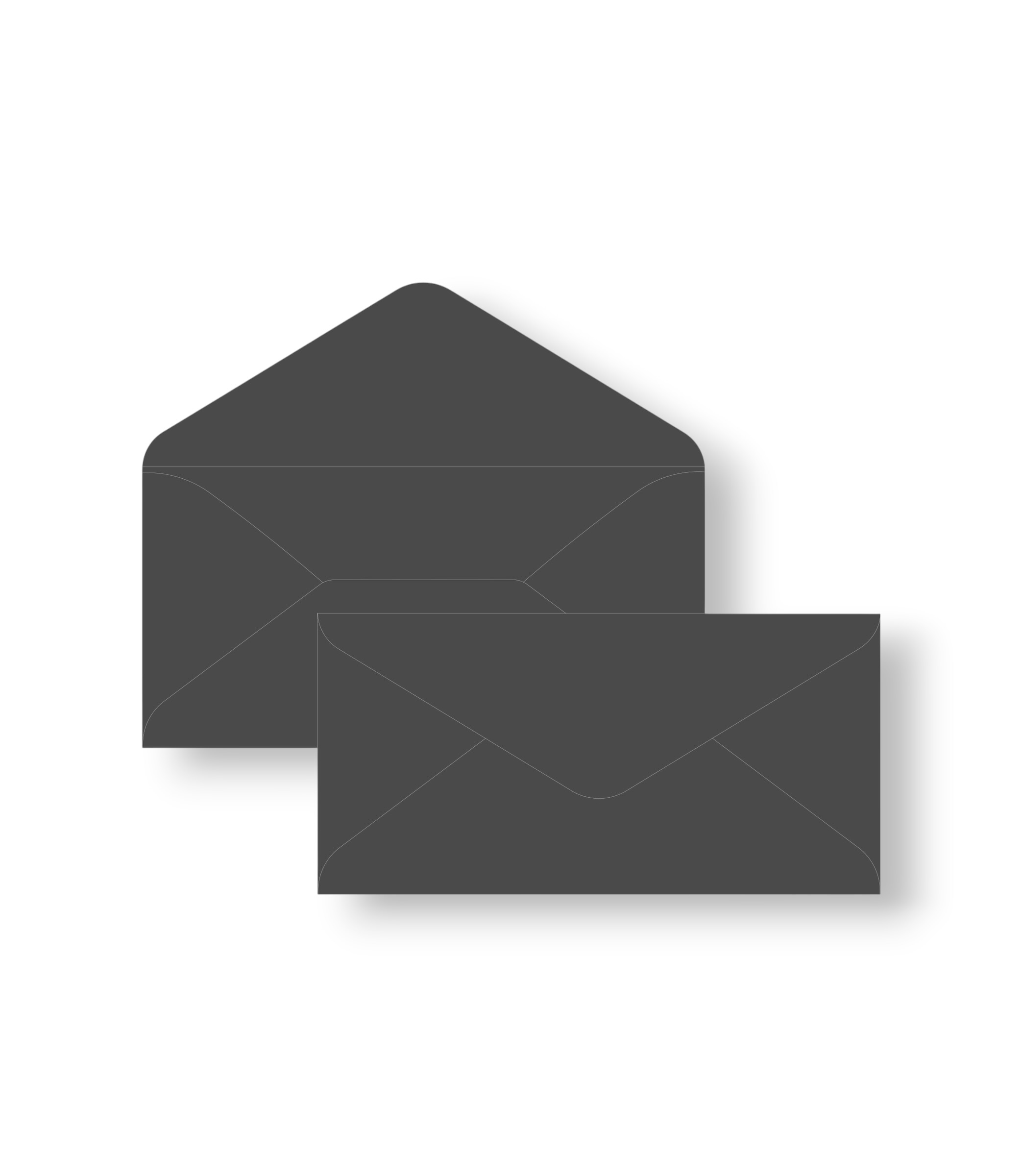 Конверт матовий. Колір Black. Розмір 11х22 см. Євро.