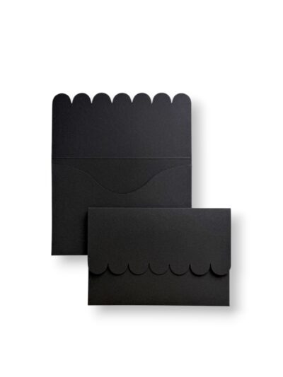 Конверт матовий. Форма кучері. Колір Black. Розмір 11.5х16.5 см.